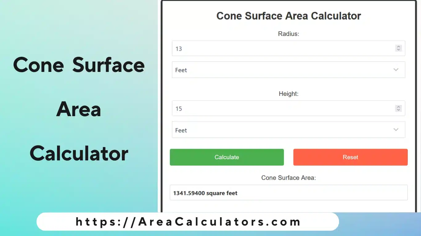 Cone surface area calculator