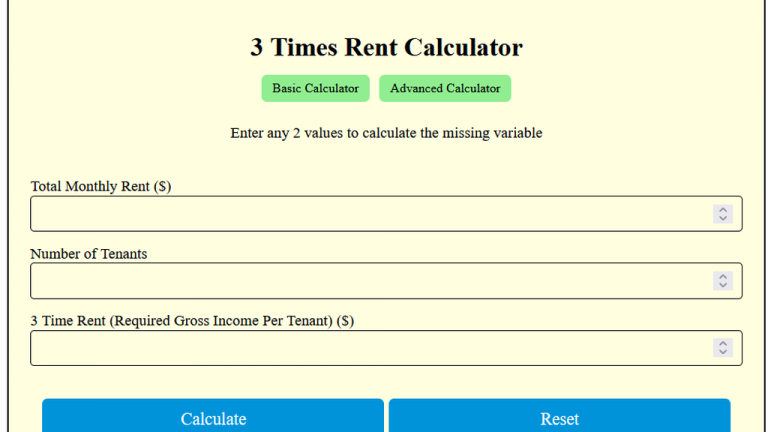 3 times rent calculator