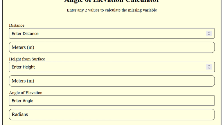 angle of elevation calculator