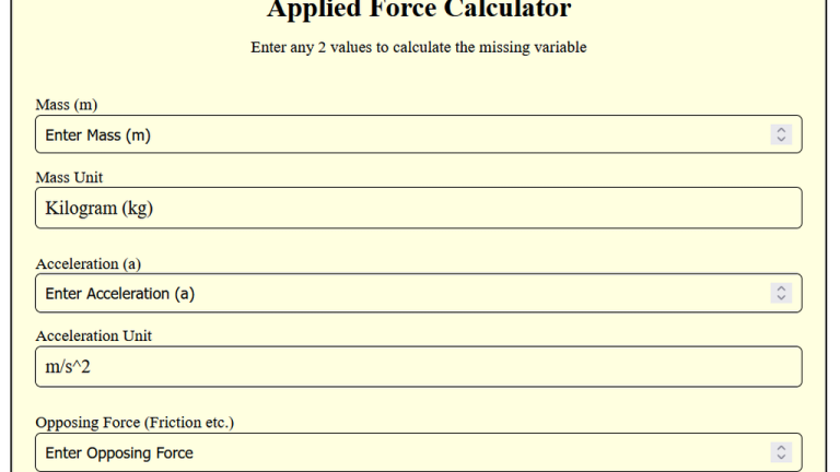 applied force calculator