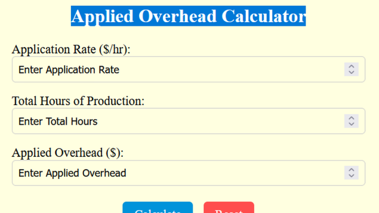 applied overhead calculator