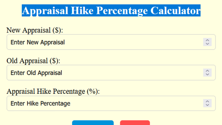 appraisal hike percentage calculator
