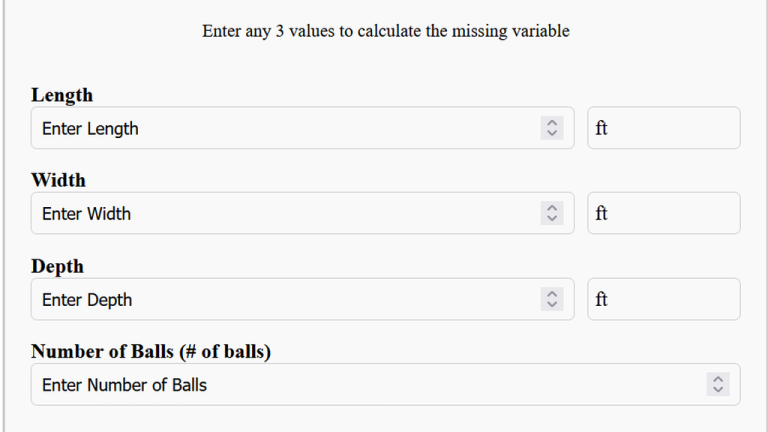 ball pit calculator