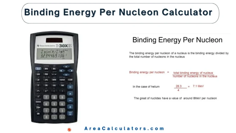 binding energy per nucleon calculator