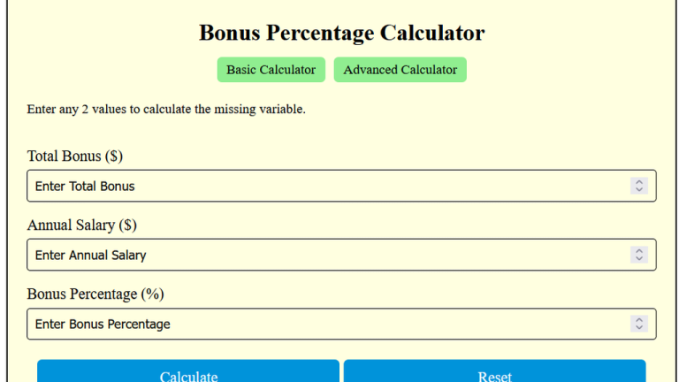 bonus percentage calculator