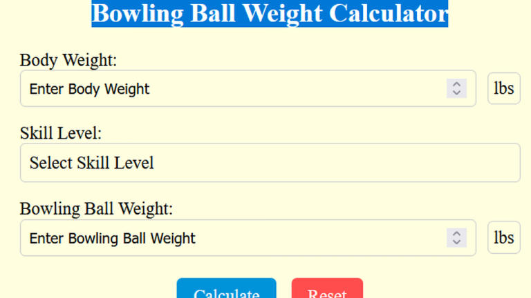 bowling ball weight calculator