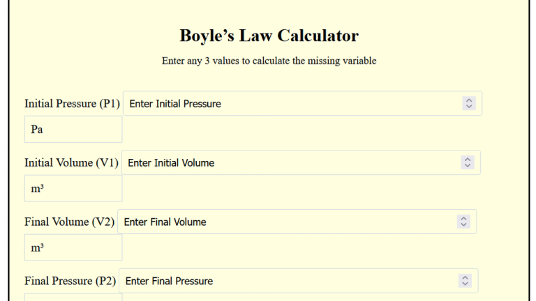 boyles law calculator