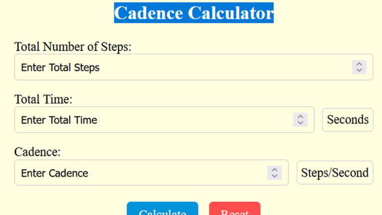 cadence calculator