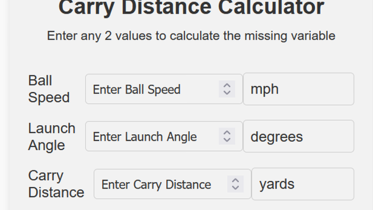 carry distance calculator