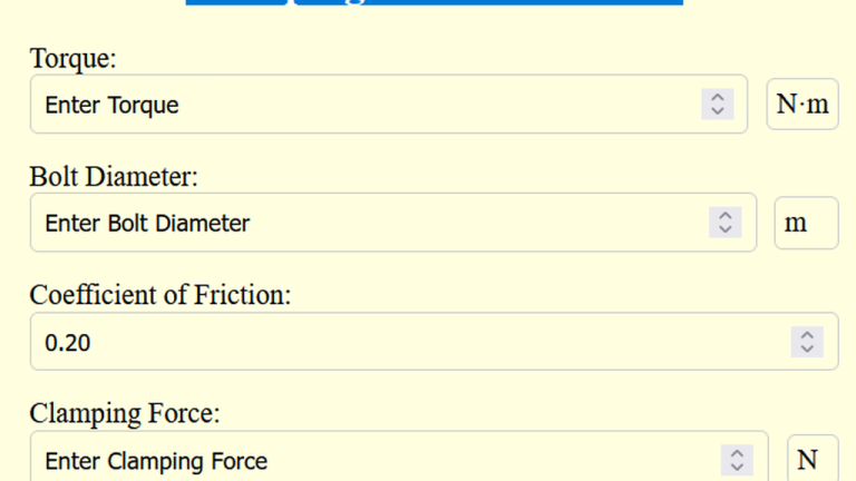 clamping force calculator