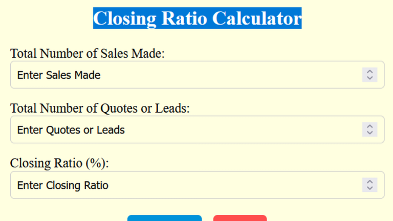 closing ratio calculator