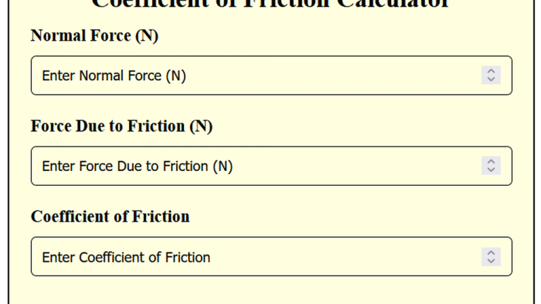 coefficient of friction calculator