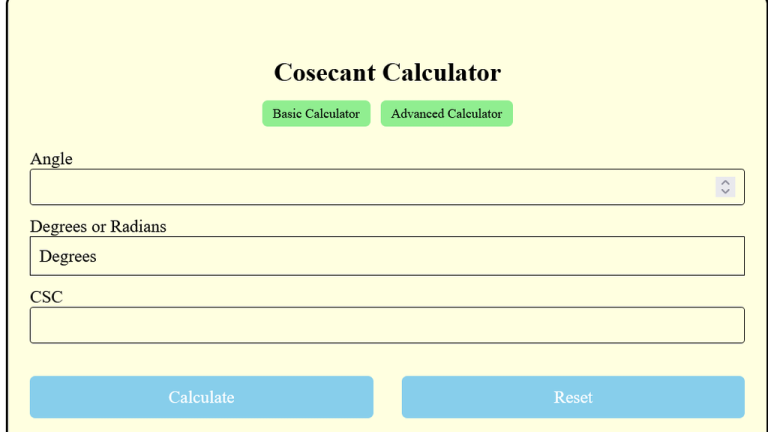 cosecant calculator