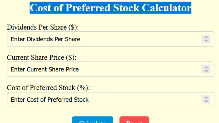 cost of preferred stock calculator