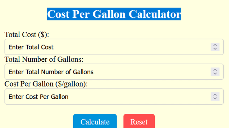 cost per gallon calculator