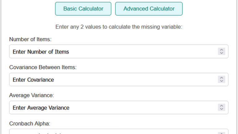 cronbach alpha calculator