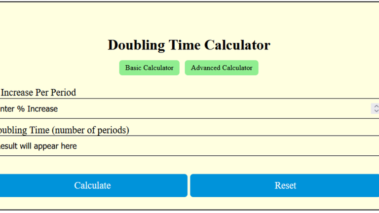 doubling time calculator