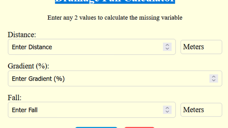 drainage fall calculator