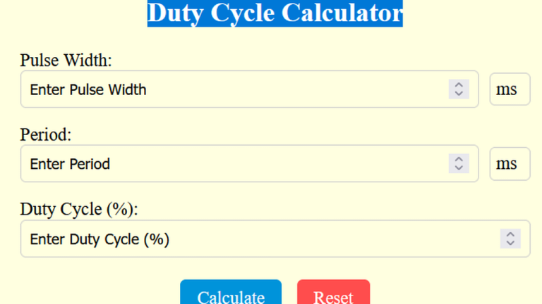 duty cycle calculator
