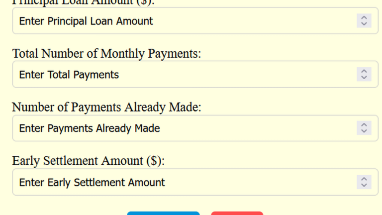 early settlement calculator