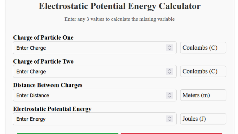 electrostatic potential energy calculator