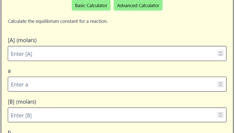 equilibrium constant calculator