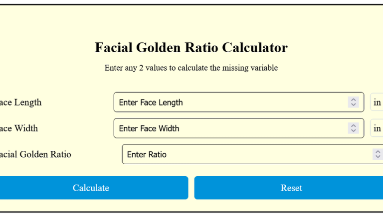 facial golden ratio calculator
