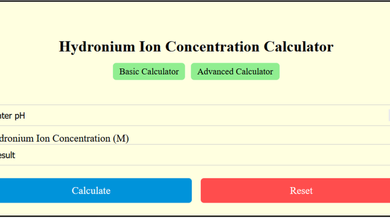 hydronium ion concentration calculator