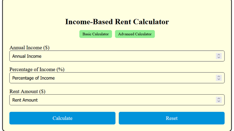income based rent calculator