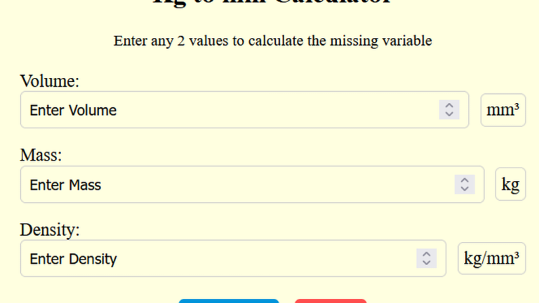 kg to mm calculator