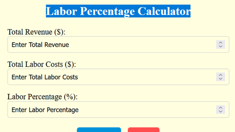 labor percentage calculator