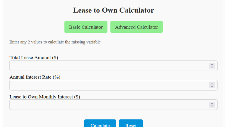 lease to own calculator
