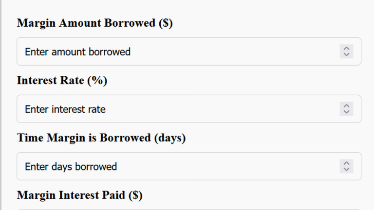 margin interest calculator