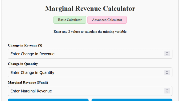 marginal revenue calculator