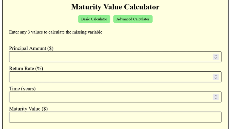 maturity value calculator