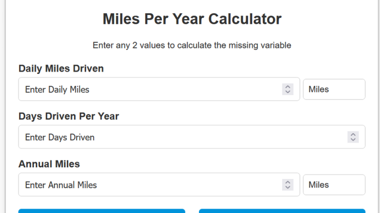 miles per year calculator