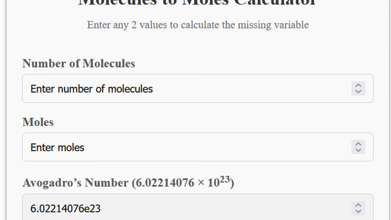 molecules to moles calculator
