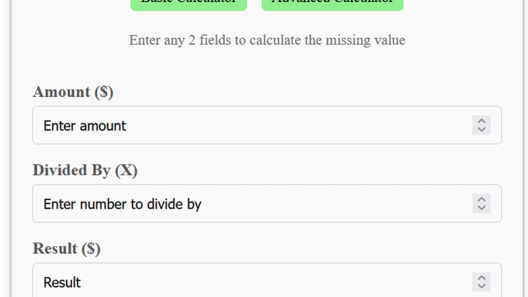 money division calculator
