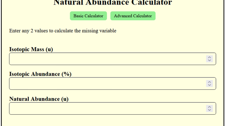 natural abundance calculator