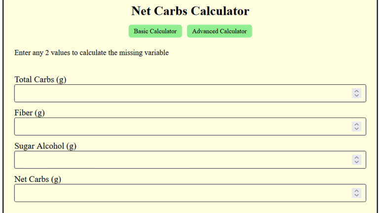 net carbs calculator