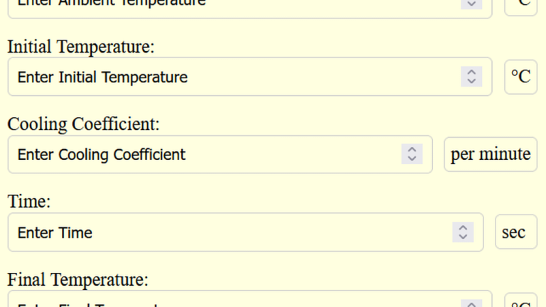 newtons law of cooling calculator