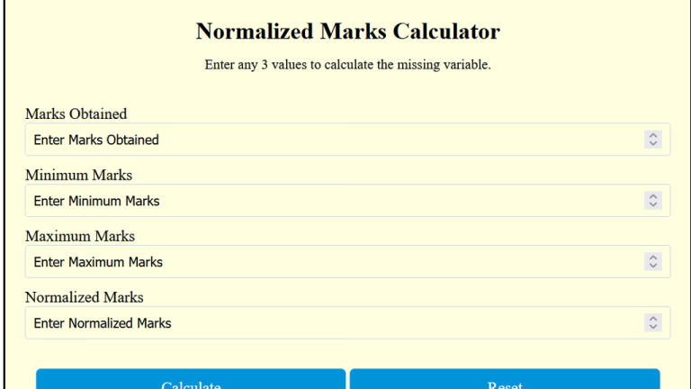 normalized marks calculator