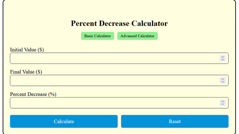 percent decrease calculator