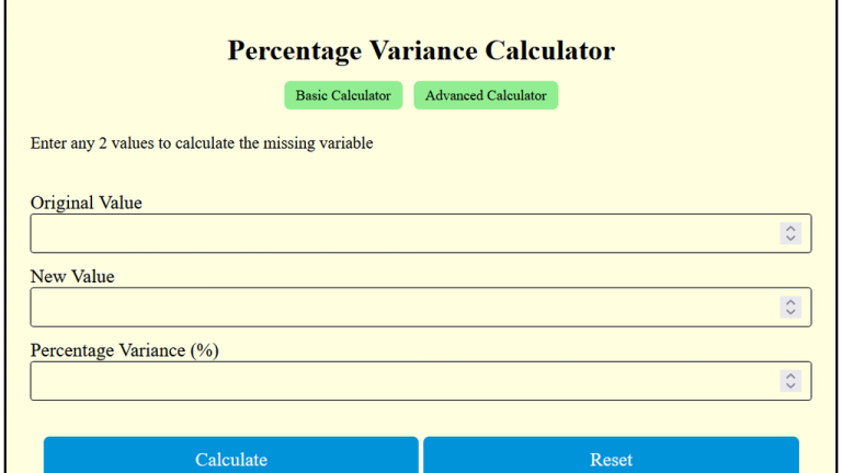 percentage variance calculator