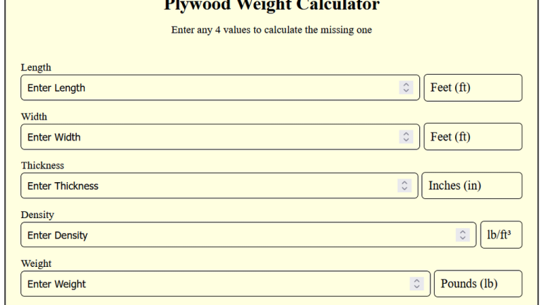 plywood weight calculator