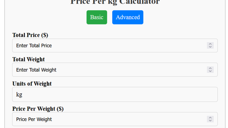 price per kg calculator