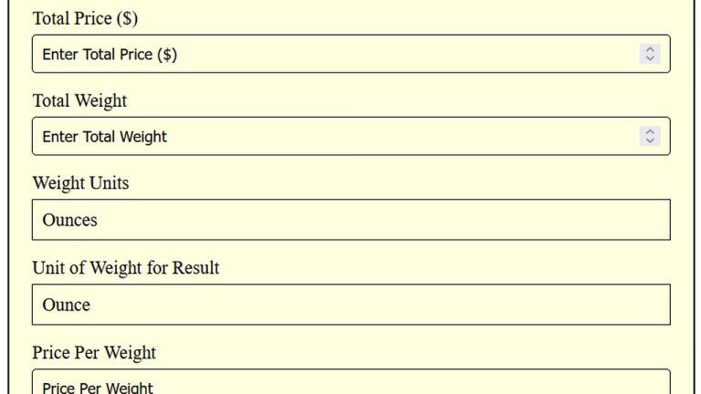 price per ounce calculator