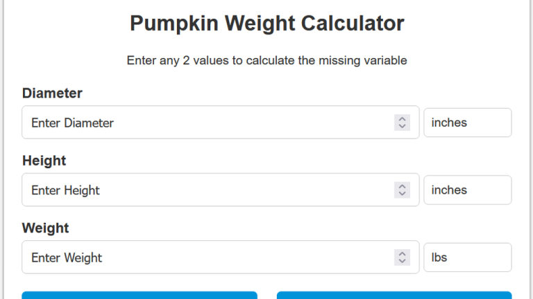 pumpkin weight calculator