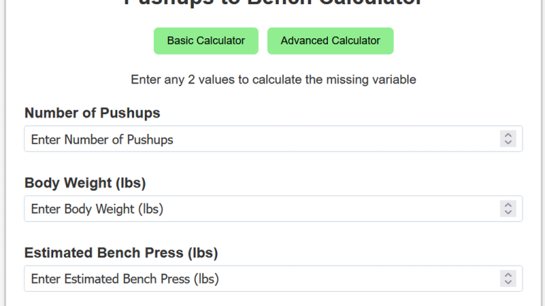 pushups to bench calculator