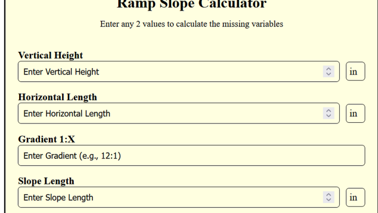 ramp slope calculator